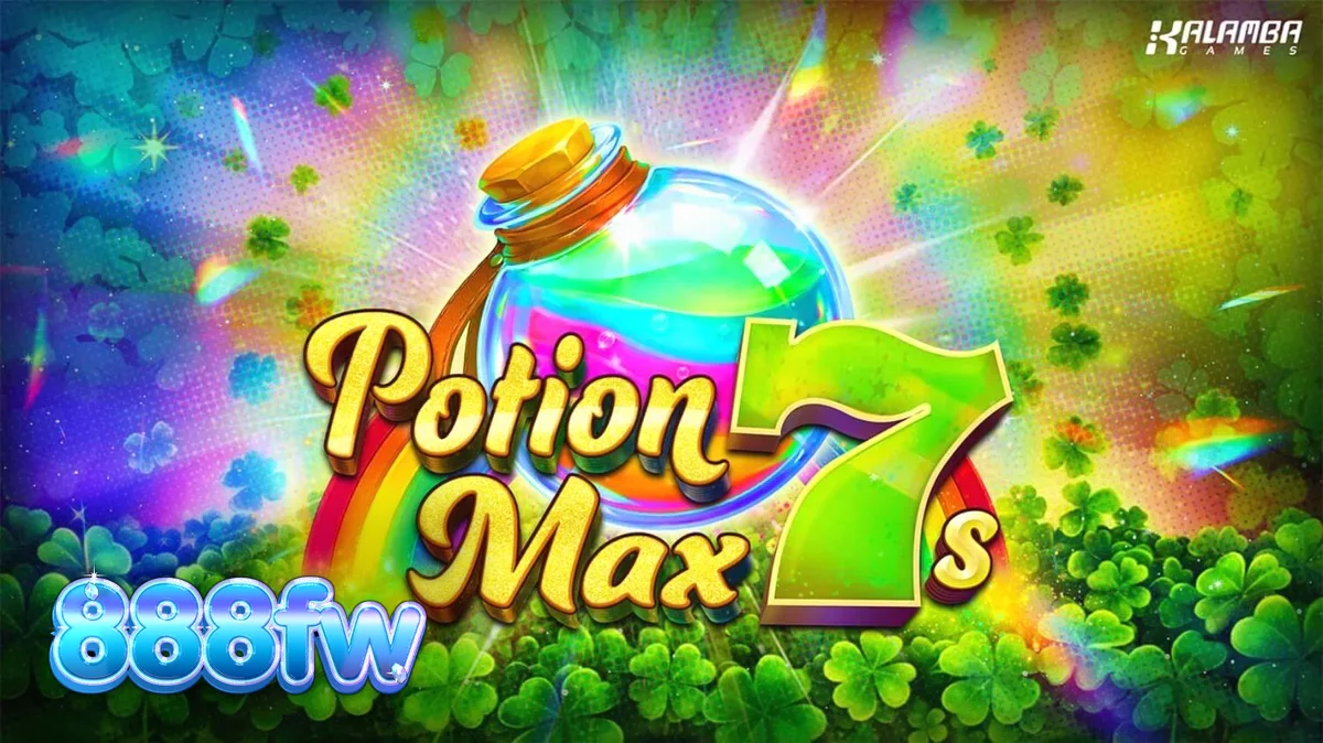Tampilan layar permainan Potion Max 7s dengan simbol keberuntungan Irlandia dan angka 7.